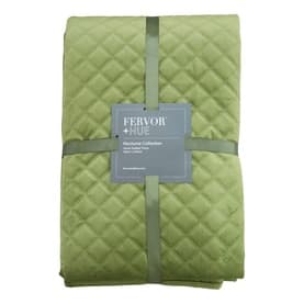 Velvet Quilted Throw Moss Green