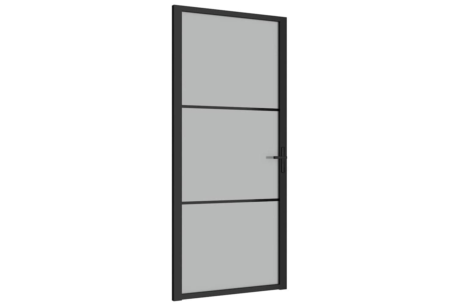 vidaXL 350554 Interior Door 93x201.5cm Black Matt Glass And Aluminium