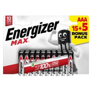 Energizer Max AAA Alkaline Battery - Pack of 20 | ENE24035