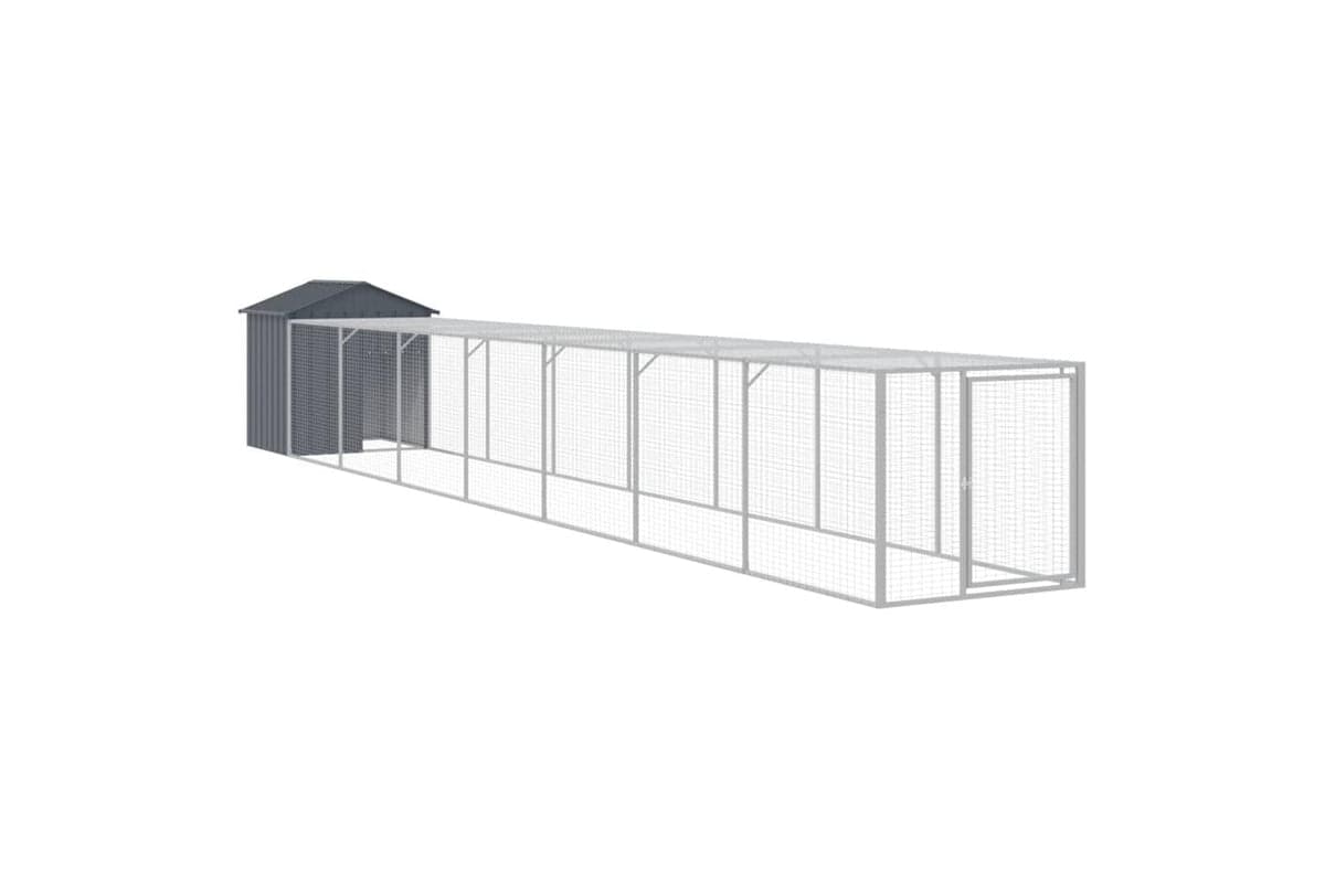 Vidaxl Chicken Cage With Run Anthracite 117x813x123 Cm Galvanised Steel