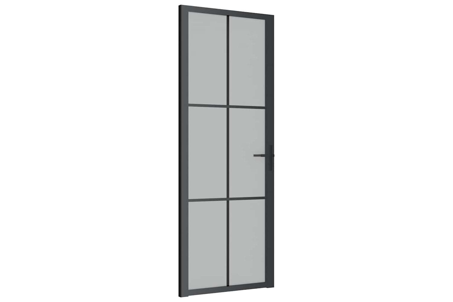 vidaXL 350556 Interior Door 76x201.5cm Black Matt Glass And Aluminium