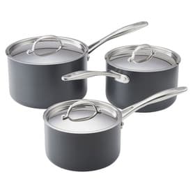 Hard Anodised Three-Piece Non-Stick Saucepan Set
