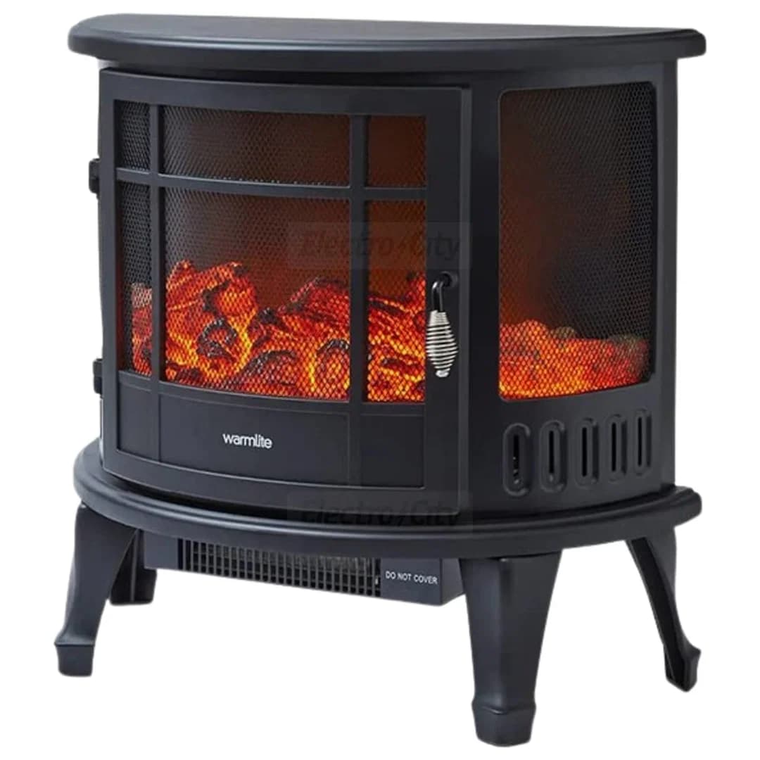 Warmlite 1800W Log Effect Electric Stove | Black