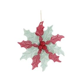 Glitter Poinsettia Tree Decoration 12cm