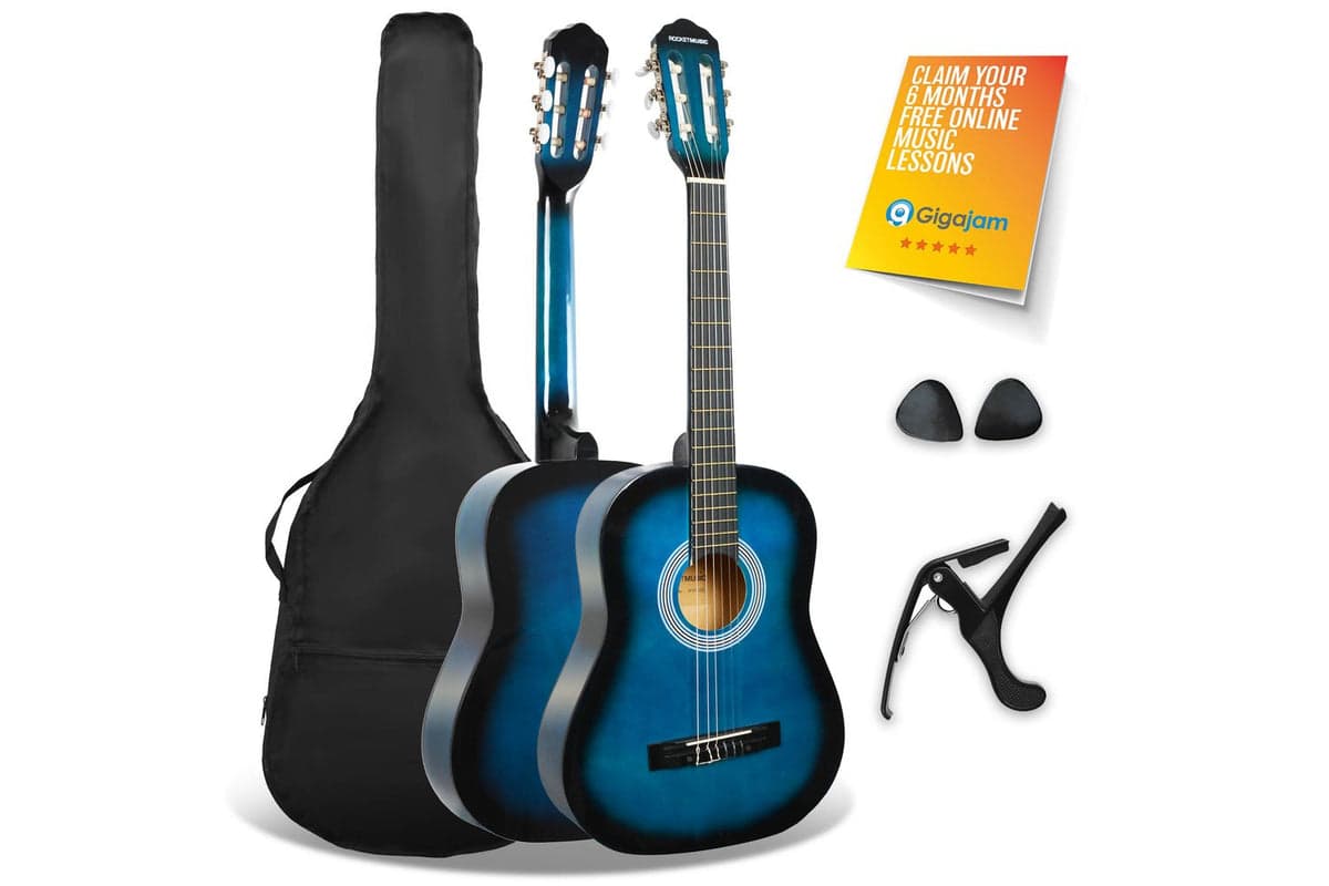 3rd Avenue Rocket 34 Classical Guitar Pack - Blueburst