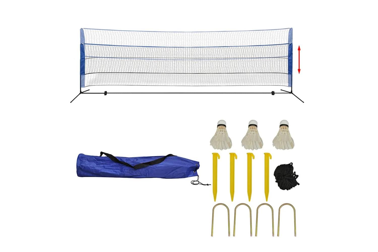vidaXL 91308 Badminton Net Set With Shuttlecocks 500x155cm