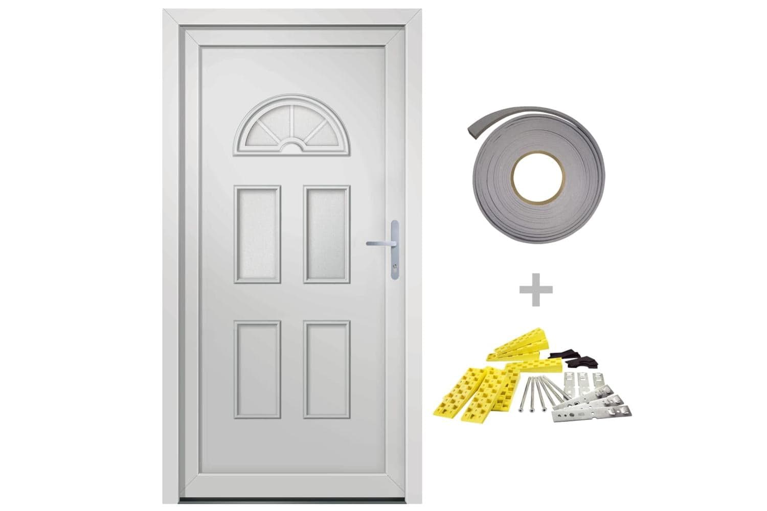 vidaXL 3187918 Front Door White 88x208cm Pvc