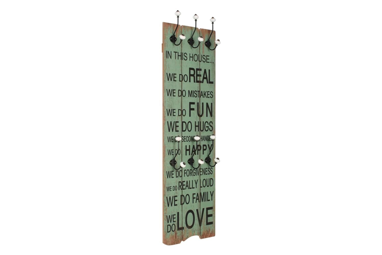 vidaXL 245855 Wall-mounted Coat Rack With 6 Hooks 120x40cm Happy Love