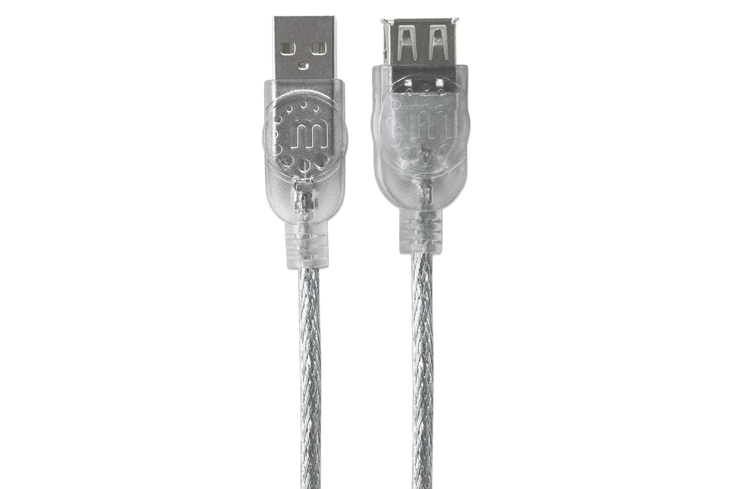 Manhattan Hi-Speed USB Extension Cable | Translucent Silver