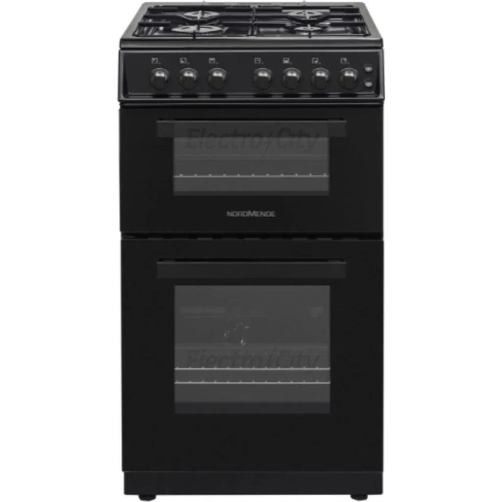 NordMende 50cm Freestanding Twin Cavity LPG Gas Cooker | Black