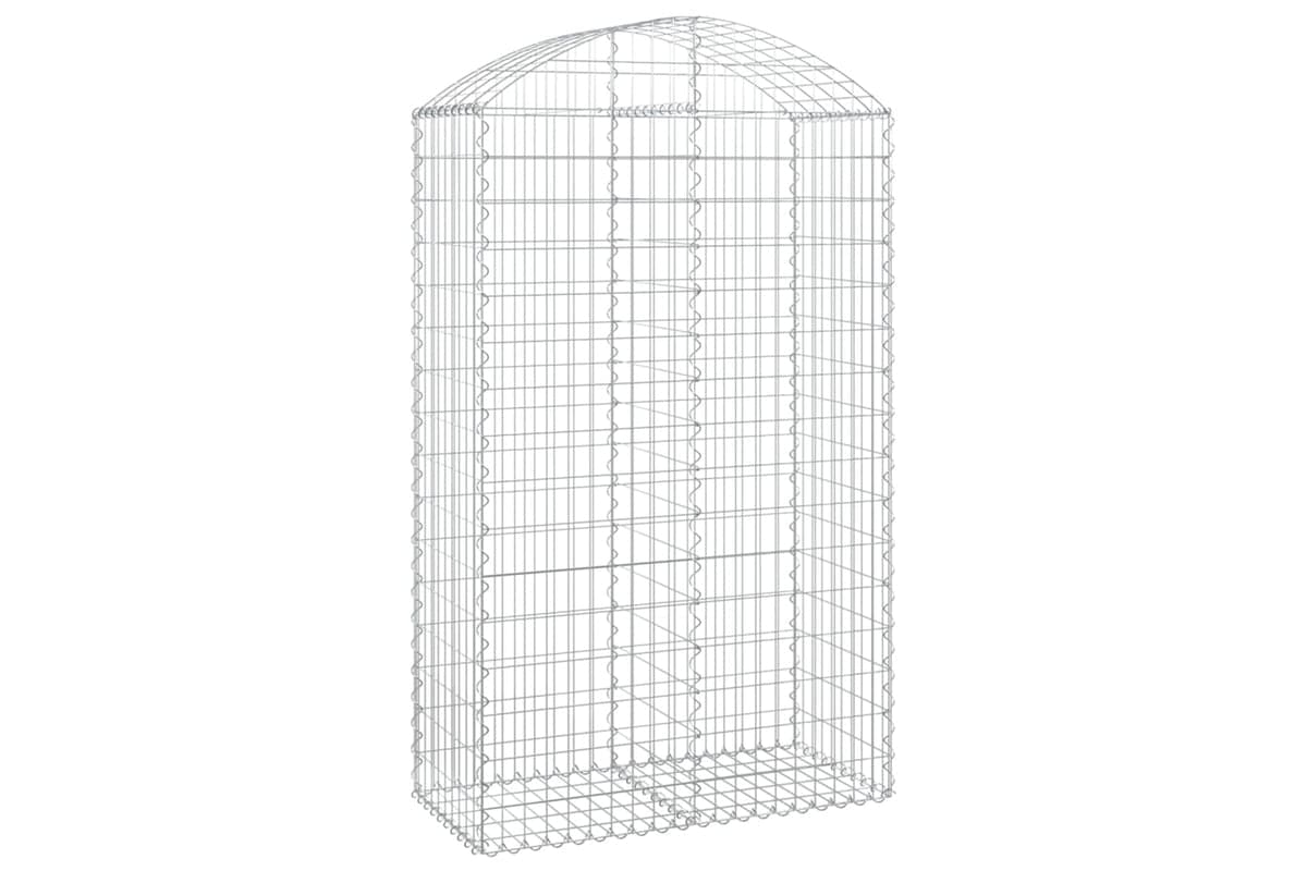 vidaXL 153438 Arched Gabion Basket 100x50x160/180cm Galvanised Iron