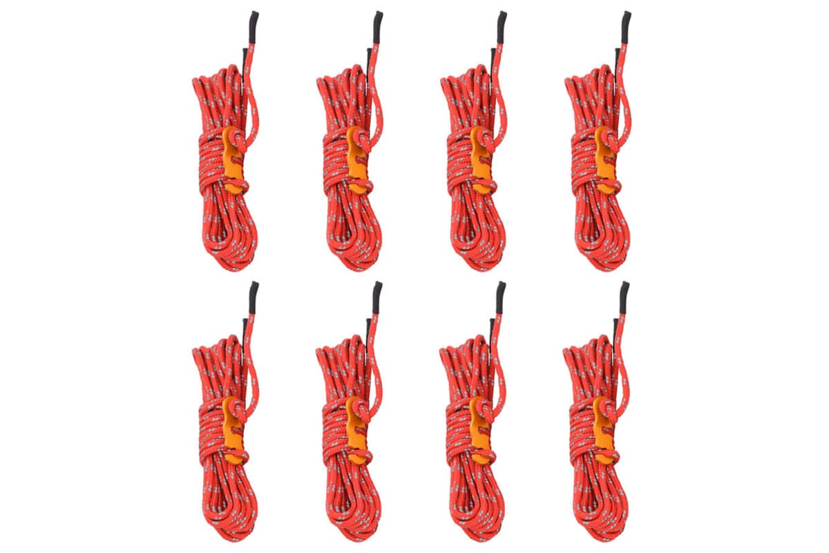 vidaXL 4008134 Tent Guy Ropes With Spanners Reflective 8 Pcs 4 M 4mm