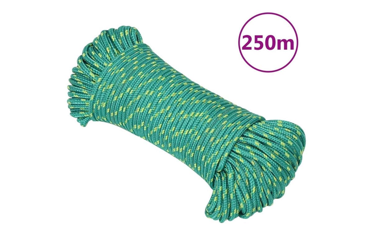 vidaXL 152701 Boat Rope Green 4mm 250 M Polypropylene