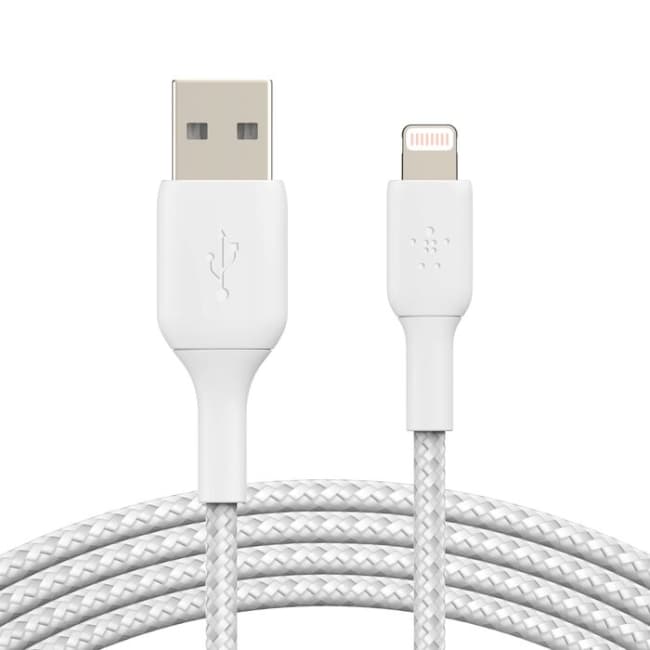 Belkin Braided Lightning to USB-A Cable | 1m | White | CAA002BT1MWH