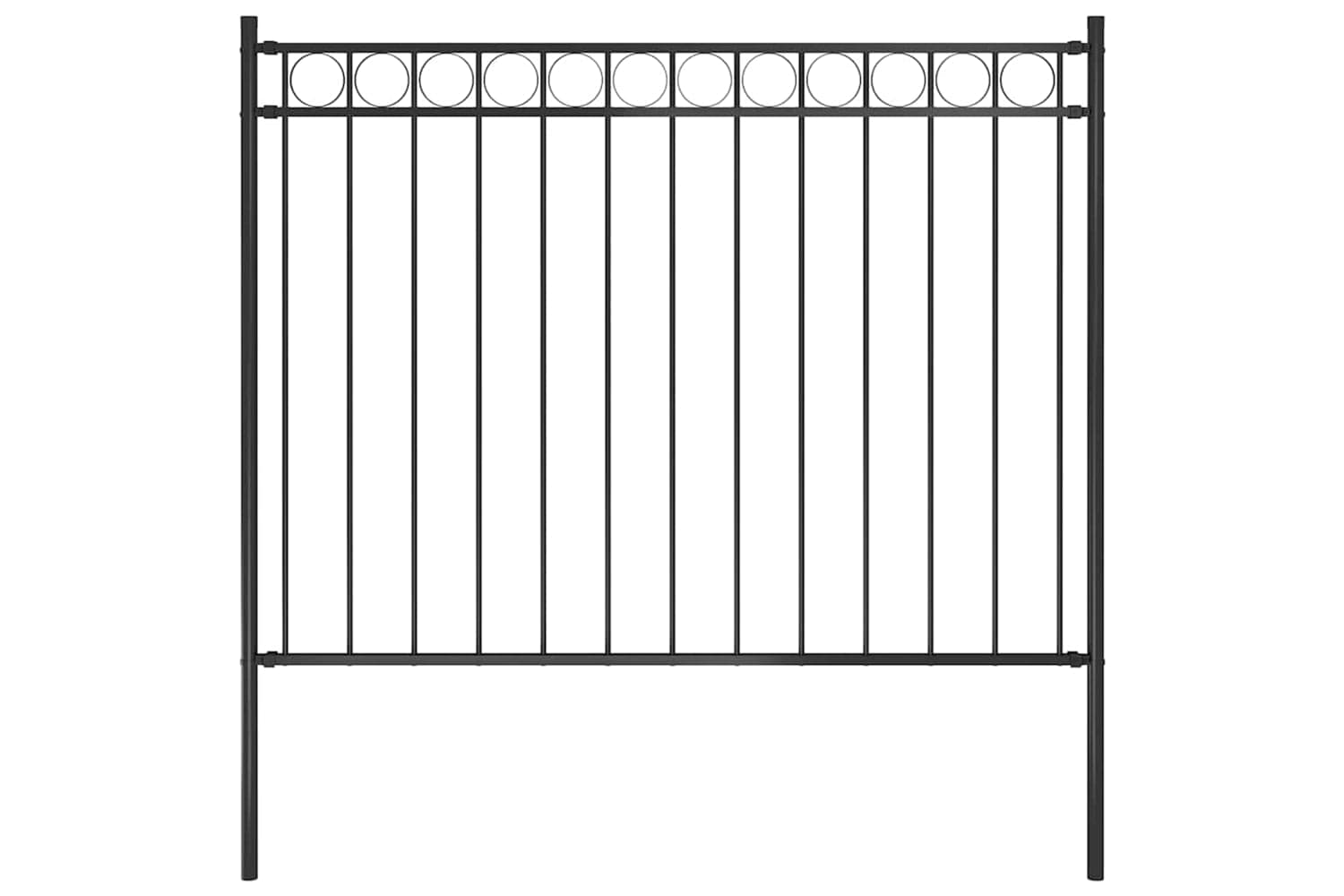 Vidaxl 146313 Garden Fence Steel 1.7x1 M Black