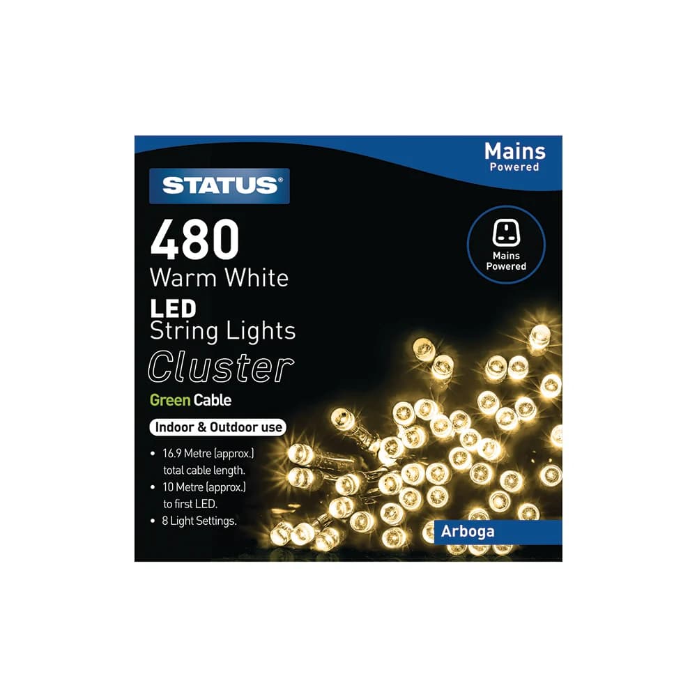 Status 480 LED Cluster String Lights - Warm White | XARBO