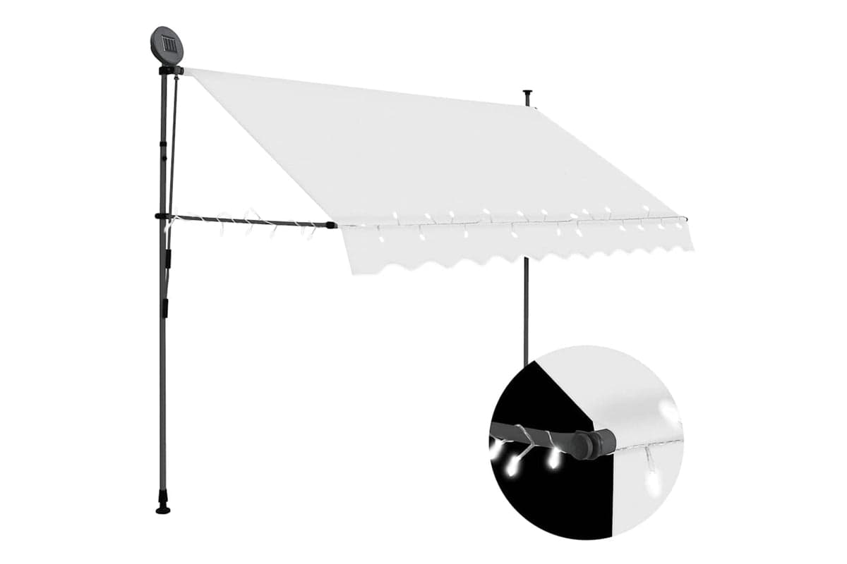 vidaXL 145872 Manual Retractable Awning With Led 250cm Cream