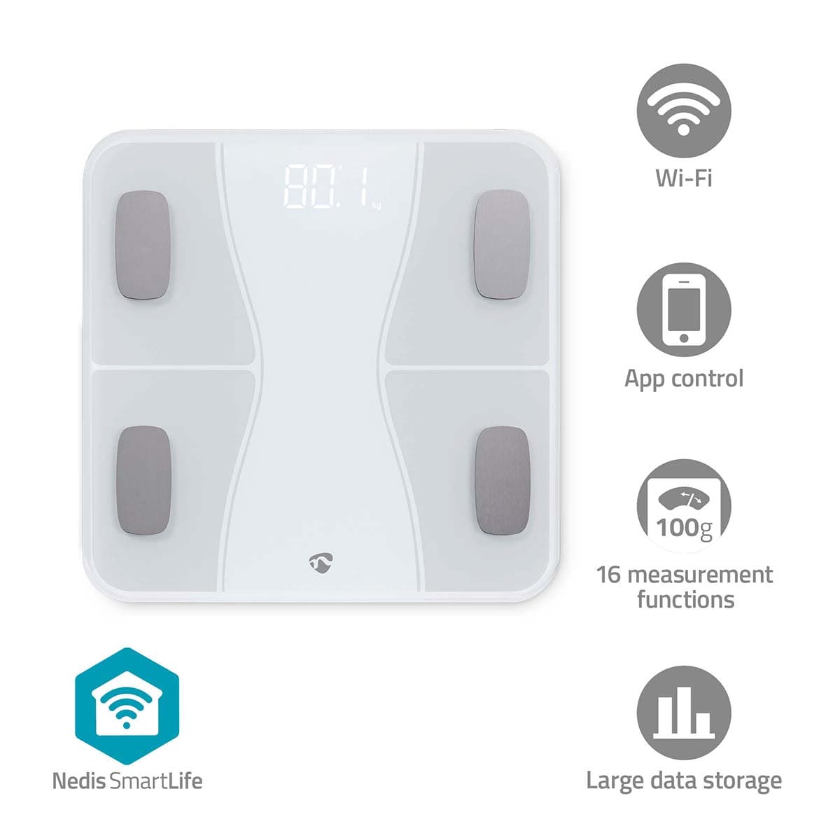 NEDIS Smartlife Bmi Personal Scale 180kg...