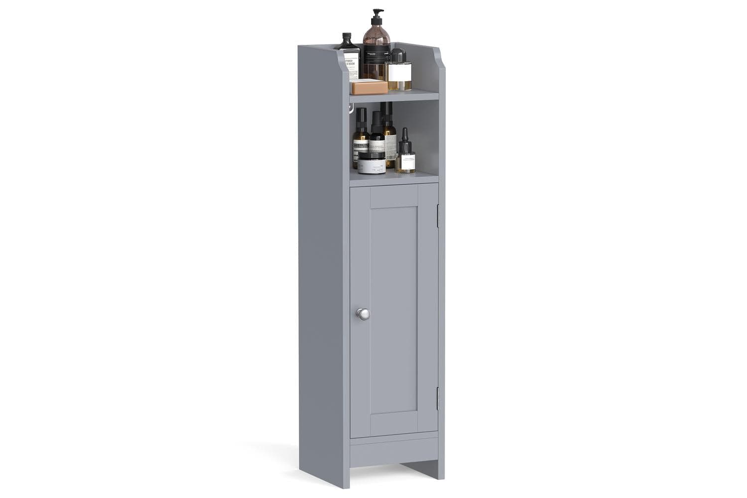Small Storage Cabinet With Door | Narrow Corner Cabinet | Mdf | Dove Gray
