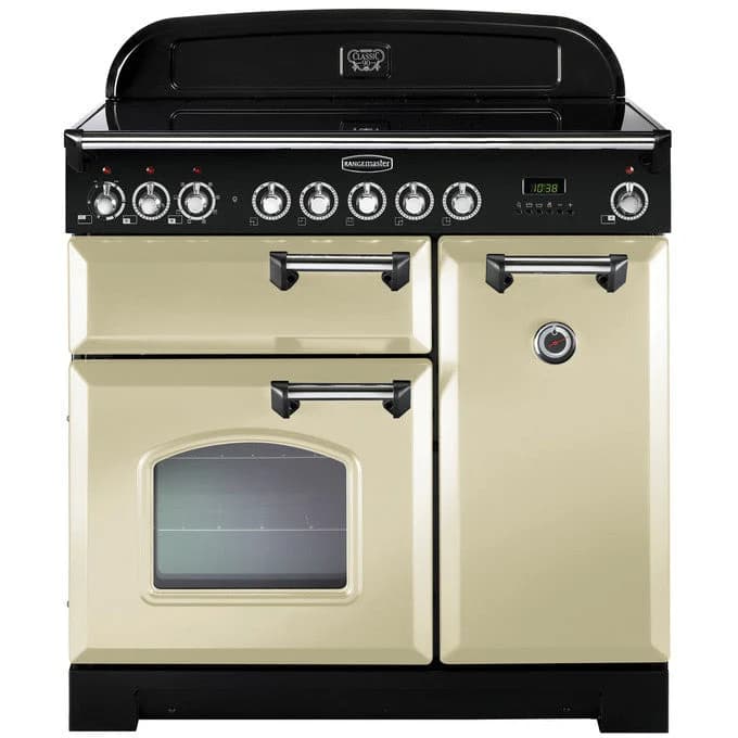 EX-DISPLAY Rangemaster Classic Deluxe 90CM Ceramic Electric Range Cooker - Cream | CDL90ECCR/C