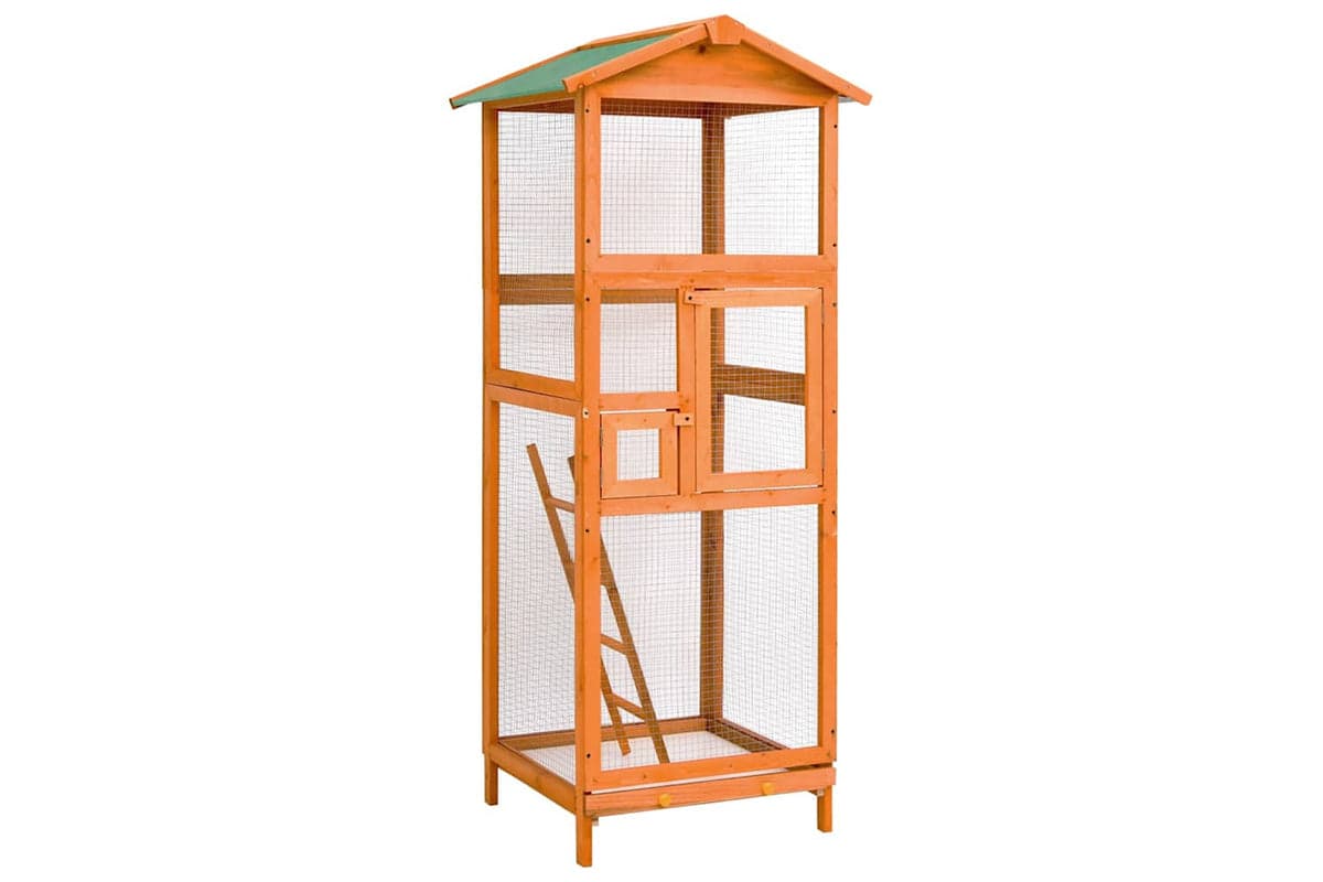 vidaXL 171457 Bird Cage 68x62x166cm Solid Firwood