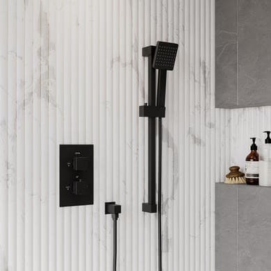 Zana Black Thermostatic Mixer Shower Set