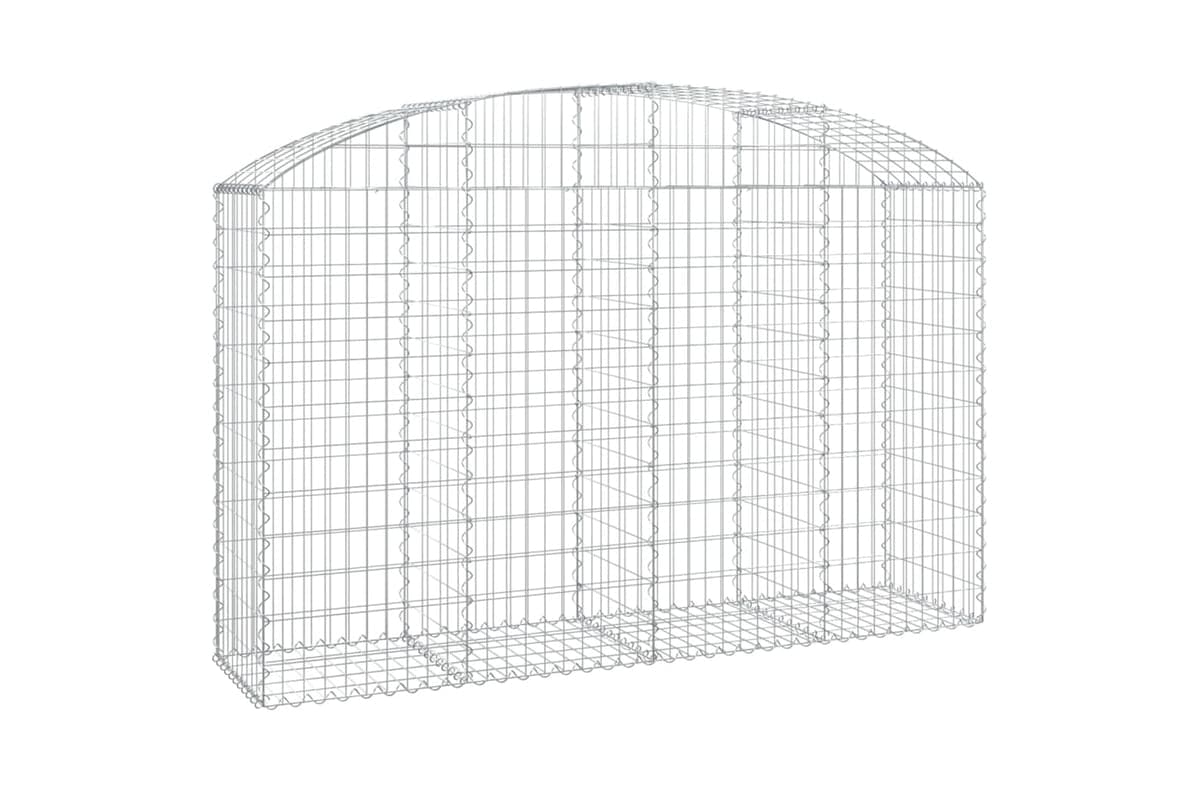 vidaXL 153476 Arched Gabion Basket 200x50x120/140cm Galvanised Iron