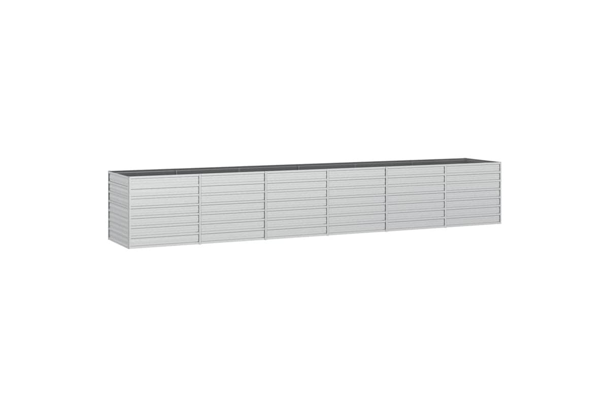 Vidaxl Garden Raised Bed 480x80x77 Cm Galvanized Steel Silver