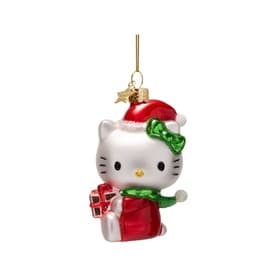 Hello Kitty with Gifts Glass Tree Decoration 10cm
