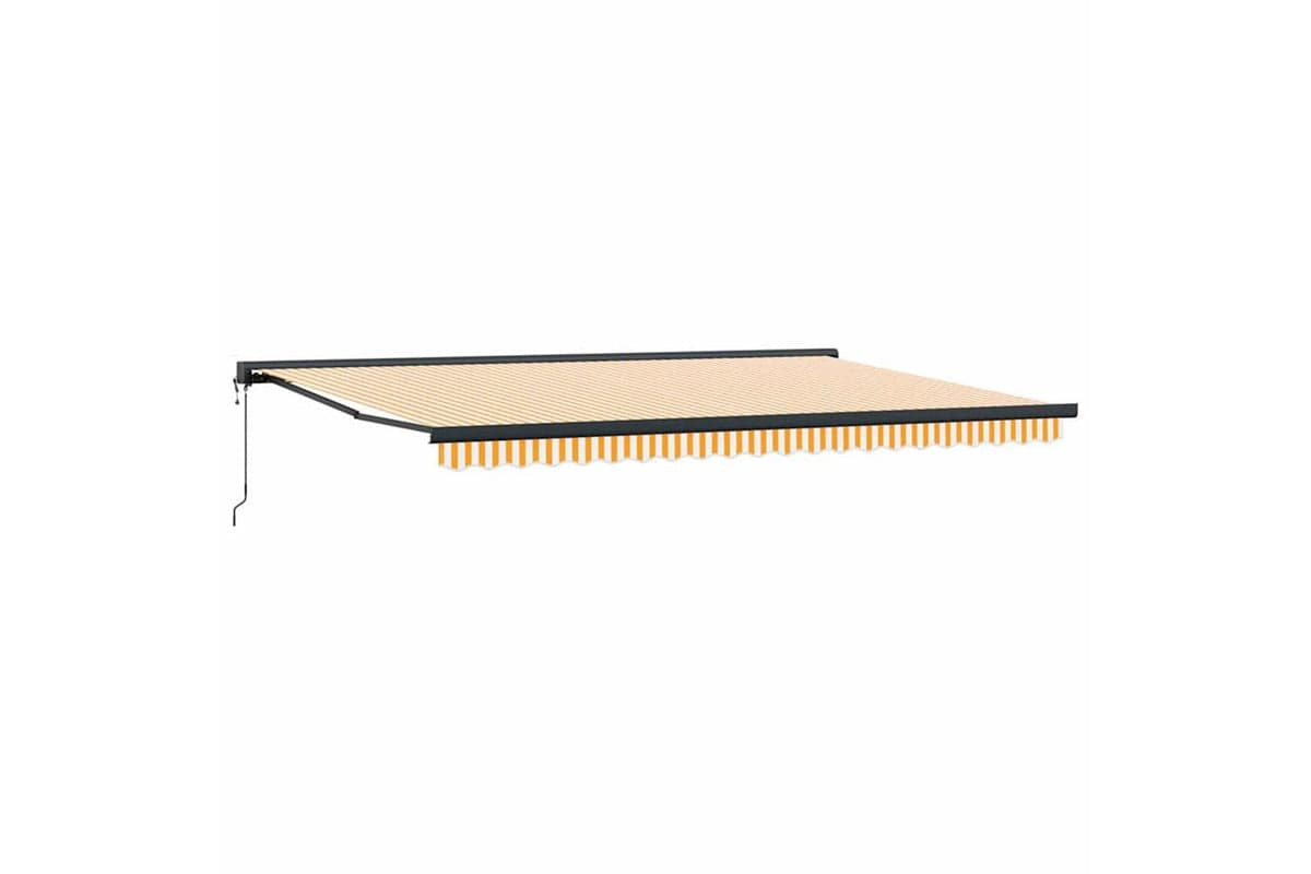 Vidaxl Retractable Awning Orange And White 500 X 300 Cm Fabric Metal