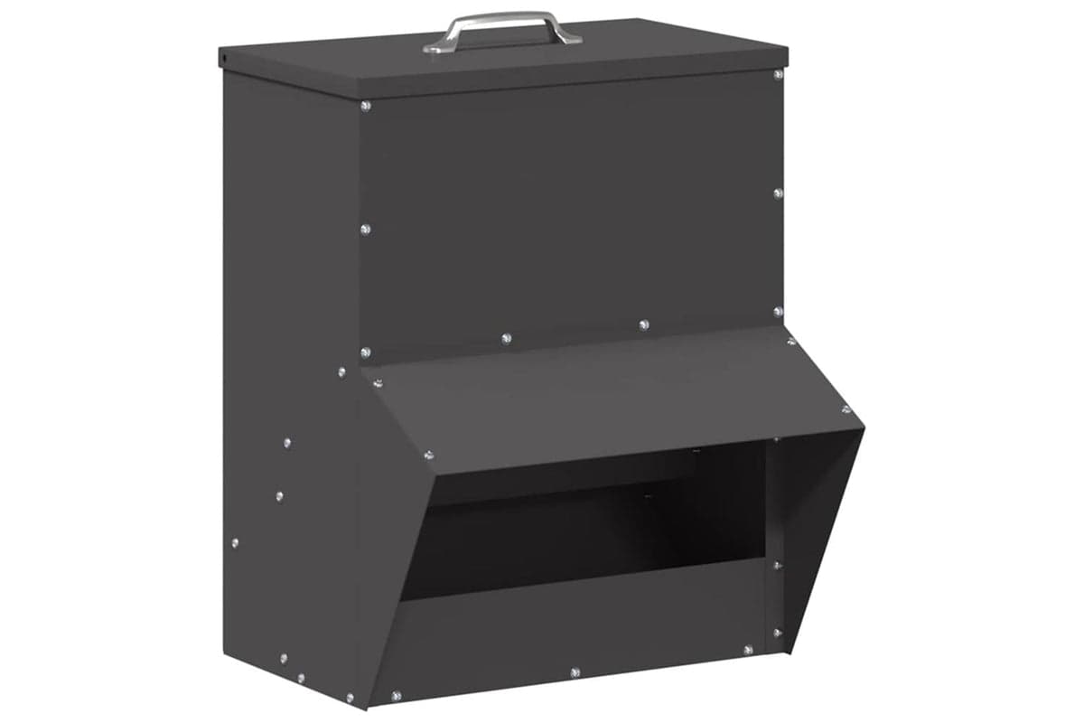 Vidaxl Chicken Feeder Black 35 X 305 X 435 Cm Cold-rolled Steel