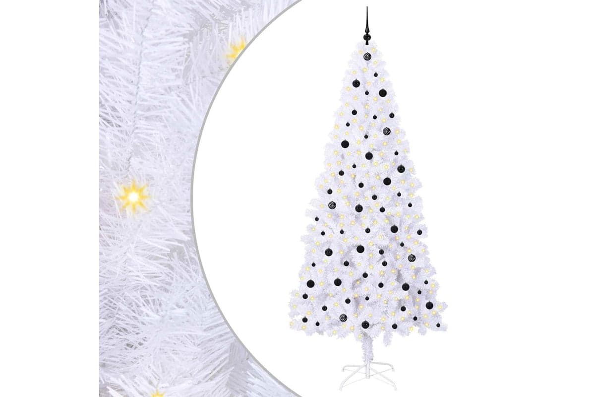 Vidaxl Artificial Christmas Tree With Stand White 240 Cm Pvc And Steel