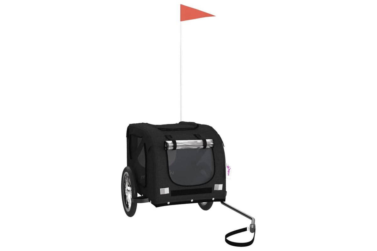 Vidaxl Pet Bike Trailer Black Oxford Fabric And Iron