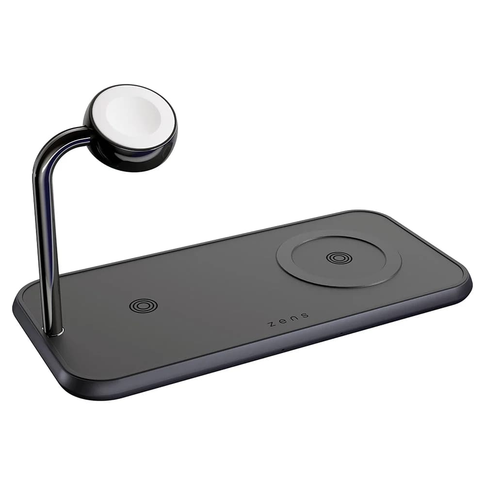 Zens Dual+Watch Aluminium Magnetic Wireless Charger - Black | ZEDC05BM/00