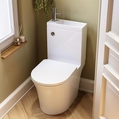 Legend Close Coupled Open Back Toilet with Sink on Top