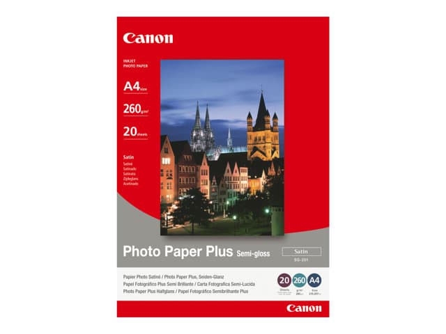 CANON - Photo Paper Plus SG-201 - photo paper - semi-glossy - 20 sheet(s) - A4 - 260 g/m²