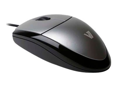 VIDEOSEVEN - V7 MV3000 full sized Plug & Play USB optical LED mouse - mouse - USB - silver with black