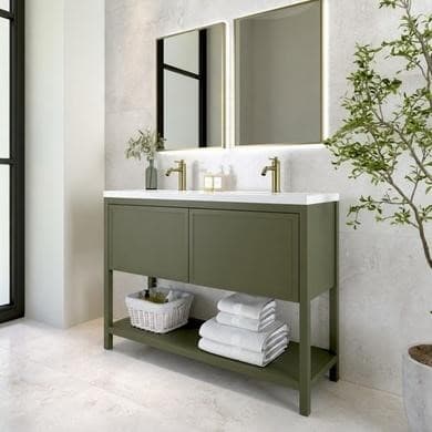 1200mm Green Freestanding Double Vanity Unit with Basin - Perla