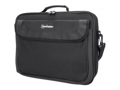 MANHATTAN - Cambridge Laptop Bag 15.6", Clamshell Design, Black, LOW COST, Accessories Pocket, Document Compartment on Back, Shoulder Strap (removable), Equivalent to Targus TAR300, Notebook Case, Three Year Warranty - notebook carrying case