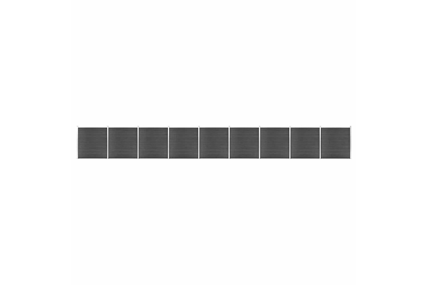 vidaXL 3070436 Fence Panel Set Wpc 1564x186cm Black