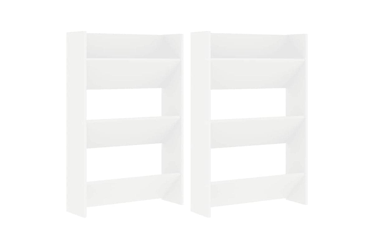 vidaXL 806760 Wall Shoe Cabinets 2 Pcs White 60x18x90cm Engineered Wood