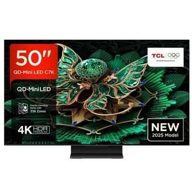 TCL 50C7K-UK 50 Inch QD-Mini LED 4K Google TV – 144Hz Gaming Dolby Vision & Dolby Atmos