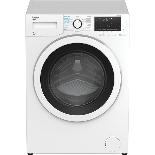 Beko 7kg/4kg 1400 Spin Washer Dryer in White | WDER7440421W