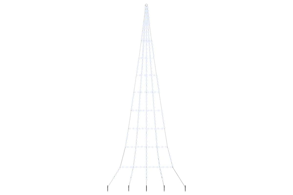 Vidaxl Led Christmas Tree With Ground Spikes Cool White 500 Cm Metal