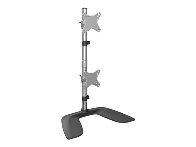 Startech Vertical Dual Monitor Stand, Ergonomic Desktop Stacked Two Monitor Stand up to 27 inch VESA Mount Displays, Free Standing Universal Monitor M