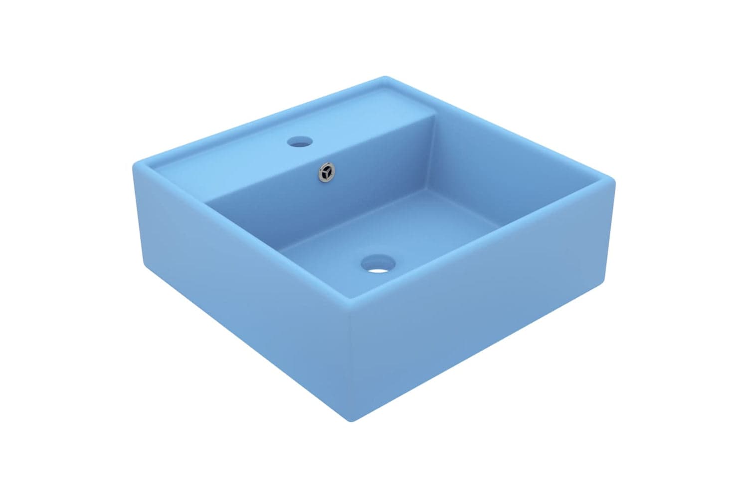 vidaXL 146945 Luxury Basin Overflow Square Matt Light Blue 41x41cm Ceramic