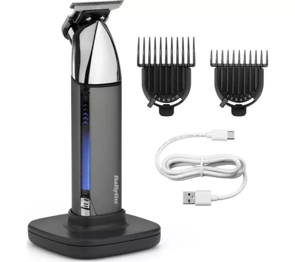 BABYLISS Super-X Metal Series Wet & Dry Beard Trimmer - Black & Grey
