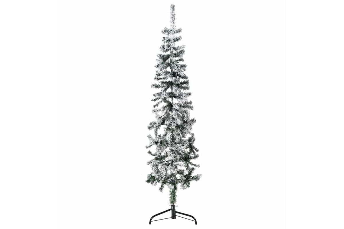 Vidaxl Slim Artificial Half Christmas Tree With Flocked Snow 150 Cm