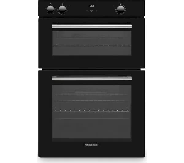 MONTPELLIER MBIDO90 Built-In Double Oven - Black & Stainless Steel
