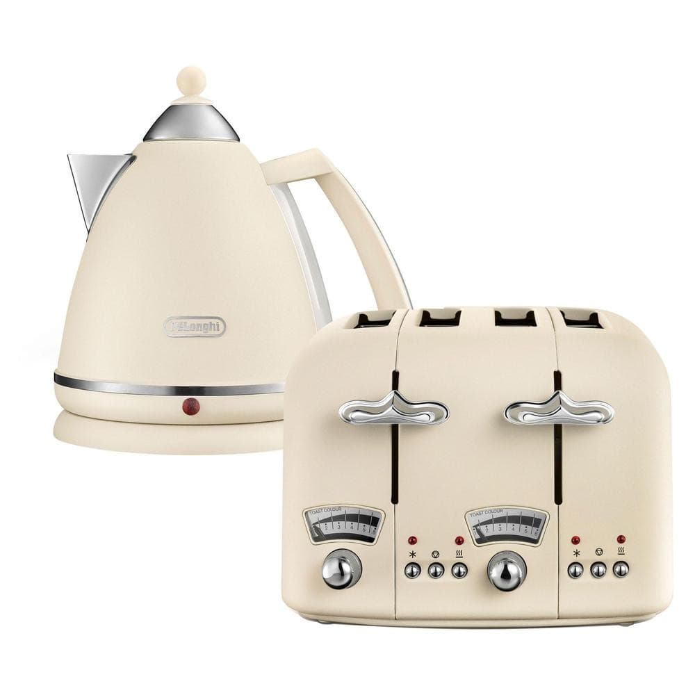 De'Longhi CT04BGBEKBX3016 Argento Flora Kettle & Toaster Set – Beige